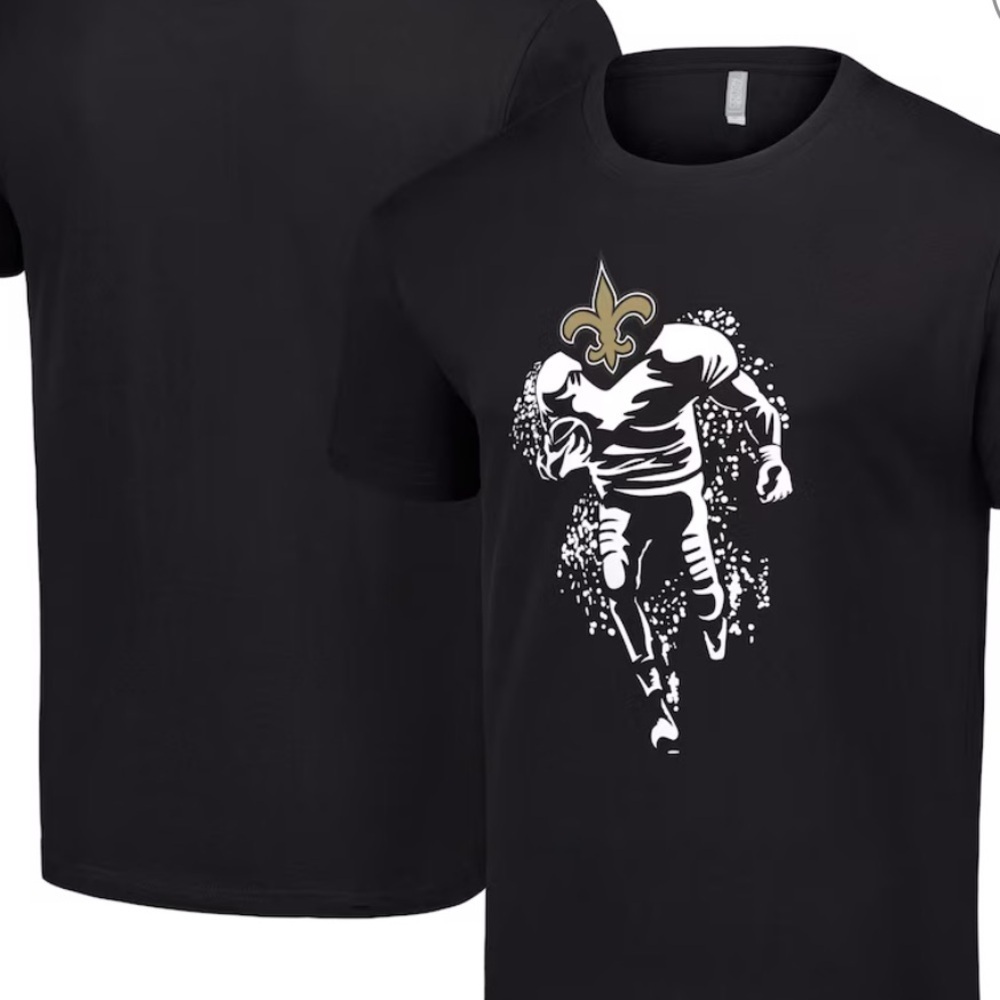 Mens Starters Black New Orleans Saints Football Graphic T-Shirt Sz XL